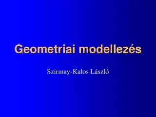 geometriai modellez s