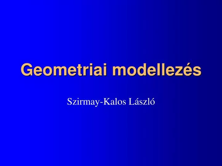 geometriai modellez s