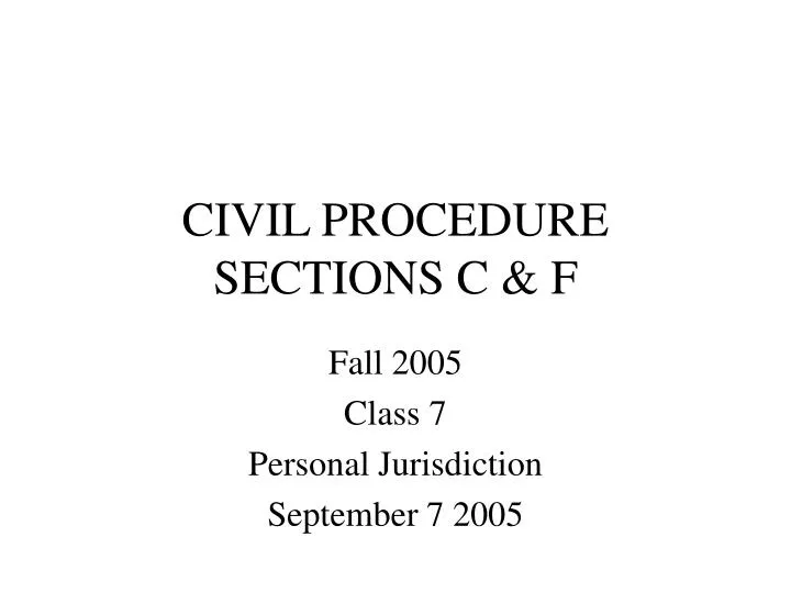 civil procedure sections c f