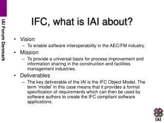 IFC, what is IAI about?