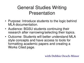 General Studies Writing Presentation