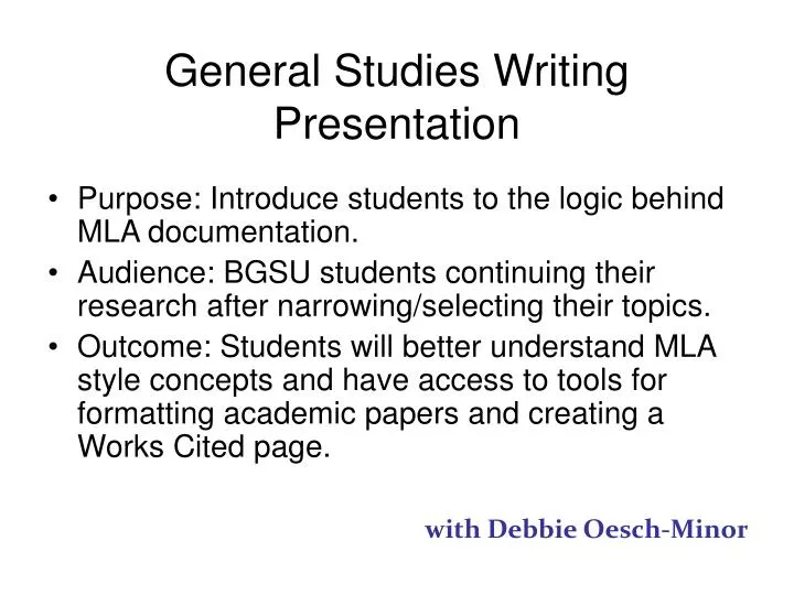 general studies writing presentation