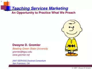 Teaching Services Marketing An Opportunity to Practice What We Preach