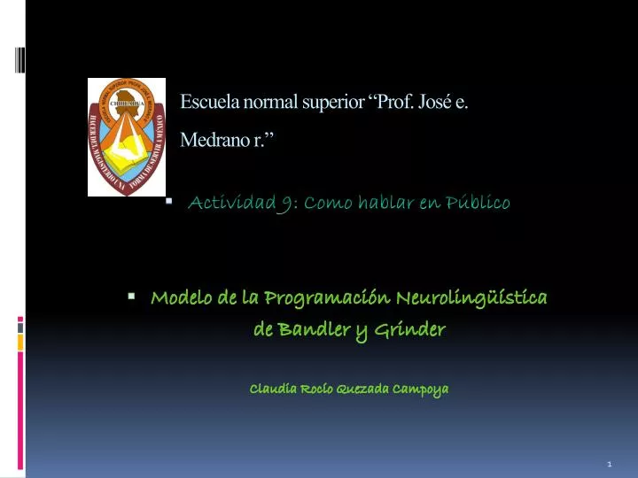 escuela normal superior prof jos e medrano r