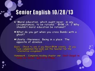 Senior English 10/28/13