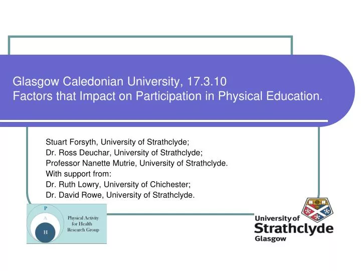 glasgow caledonian university 17 3 10 factors that impact on participation in physical education
