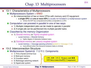 Chap. 13 Multiprocessors