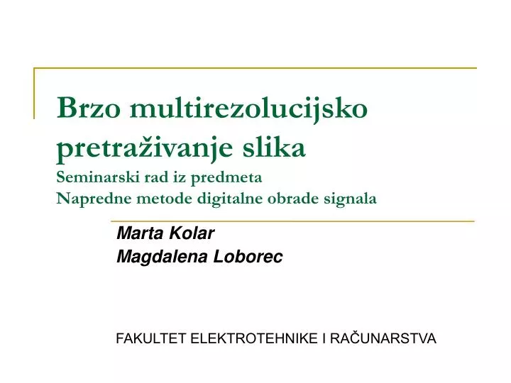 marta kolar magdalena loborec fakultet elektrotehnike i ra unarstva