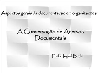 a conserva o de acervos documentais