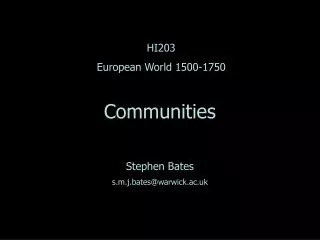 HI203 European World 1500-1750