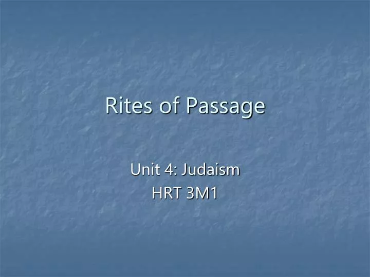 rites of passage