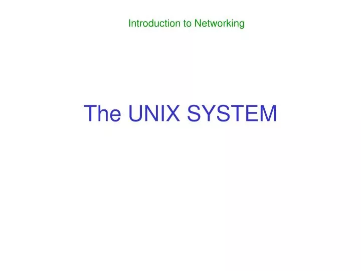 the unix system