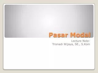 pasar modal