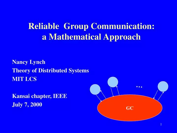 reliable group communication a mathematical approach