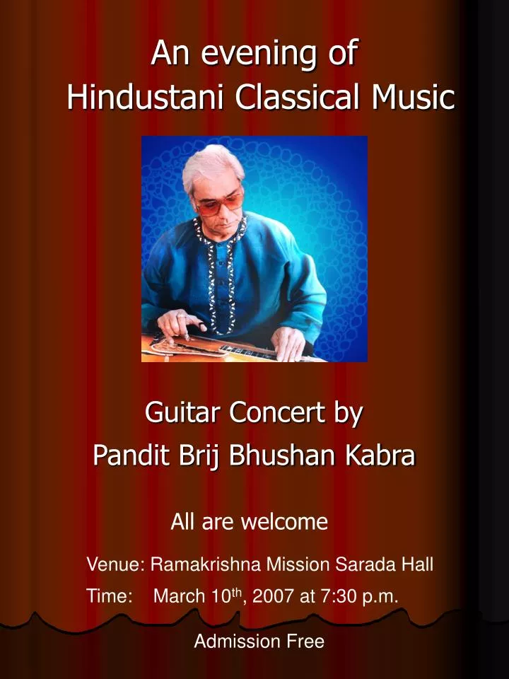 an evening of hindustani classical music