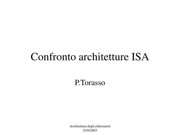 confronto architetture isa