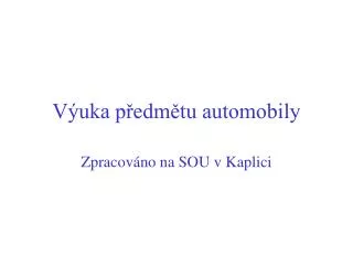 v uka p edm tu automobily