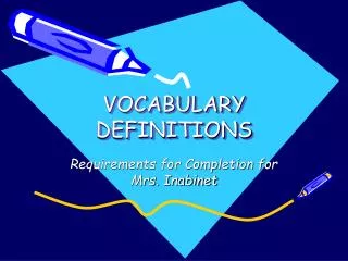 VOCABULARY DEFINITIONS