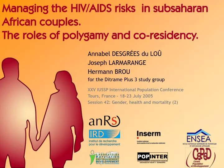managing the hiv aids risks in subsaharan african couples the roles of polygamy and co residency
