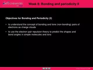 Objectives for Bonding and Periodicity (2)