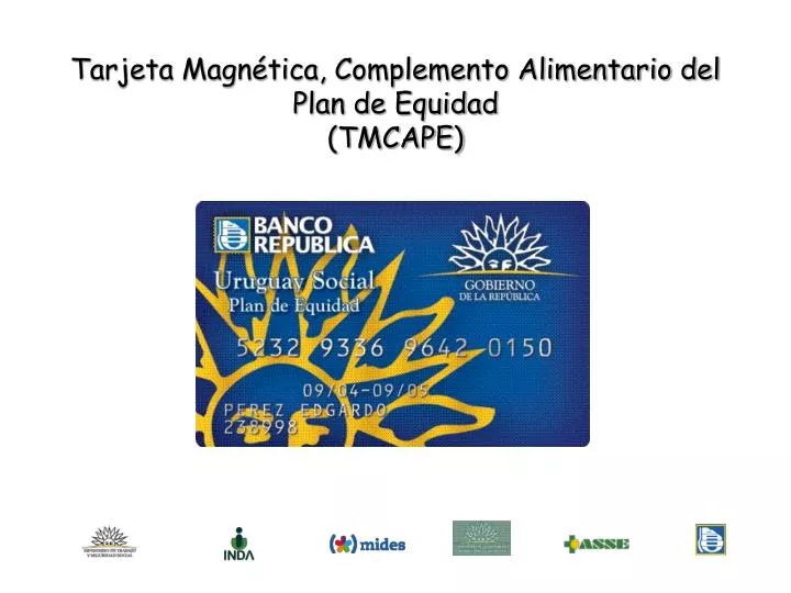 tarjeta magn tica complemento alimentario del plan de equidad tmcape