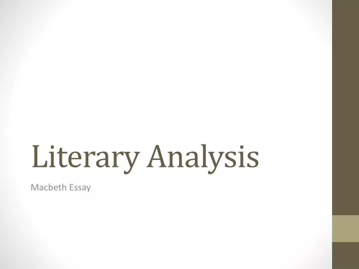 PPT - Literary Analysis PowerPoint Presentation, free download - ID:3780662