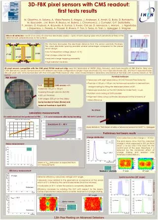 3D-FBK pixel sensors with CMS readout : first tests results