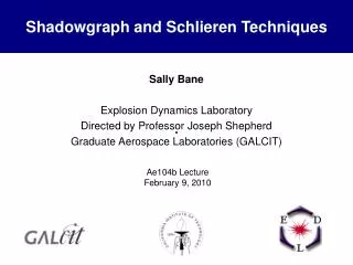 Shadowgraph and Schlieren Techniques