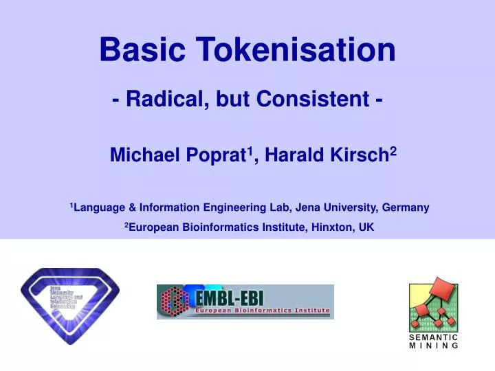 basic tokenisation radical but consistent