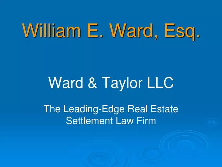 william e ward esq