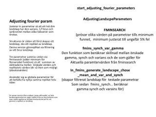 adjusting fourier param