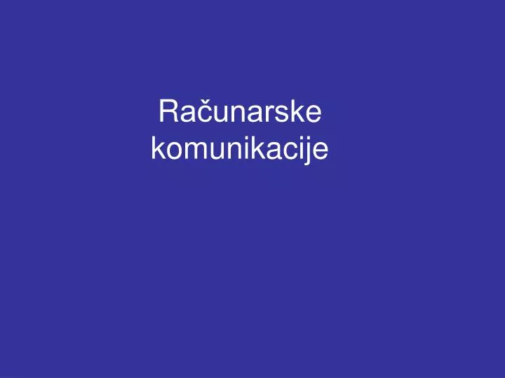 r a unarsk e komunikacije