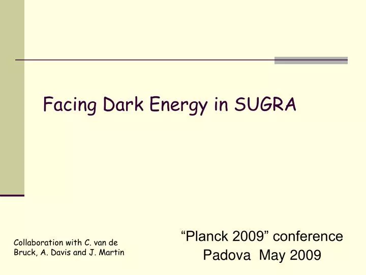 planck 2009 conference padova may 2009