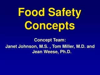 Food Safety Concepts