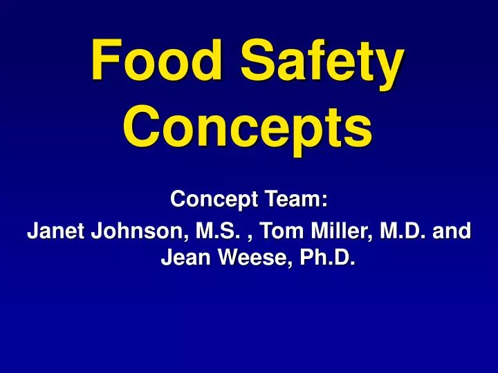 food safety concepts