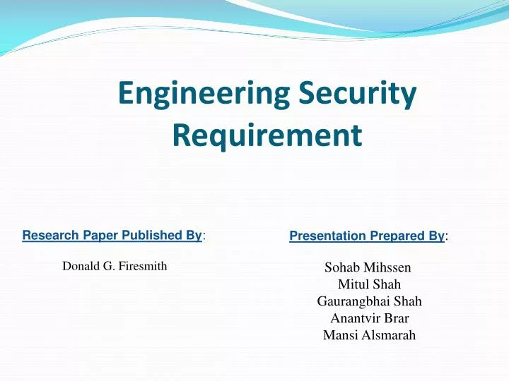 engineering security requirement