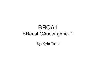 BRCA1 BReast CAncer gene- 1