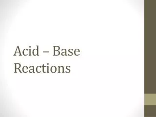 acid base reactions