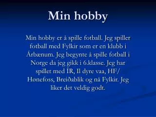 min hobby