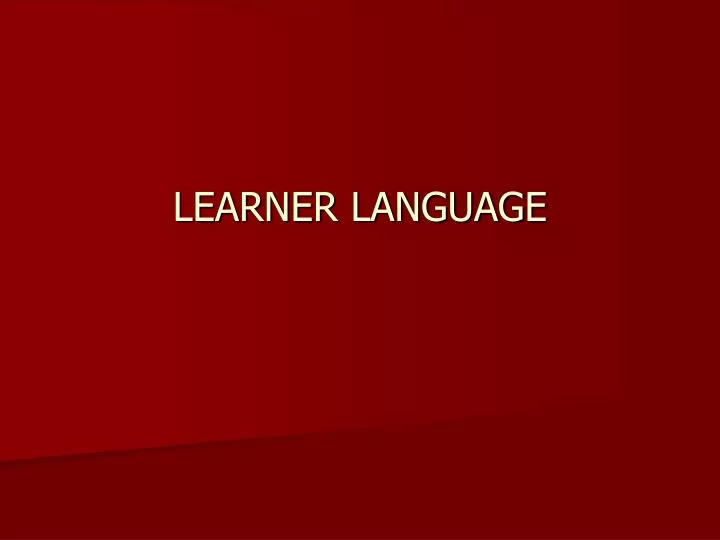 learner language