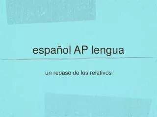 espa ol ap lengua