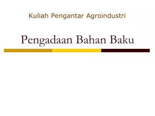 pengadaan bahan baku