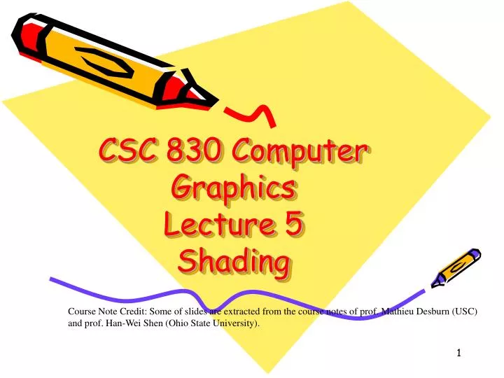 csc 830 computer graphics lecture 5 shading