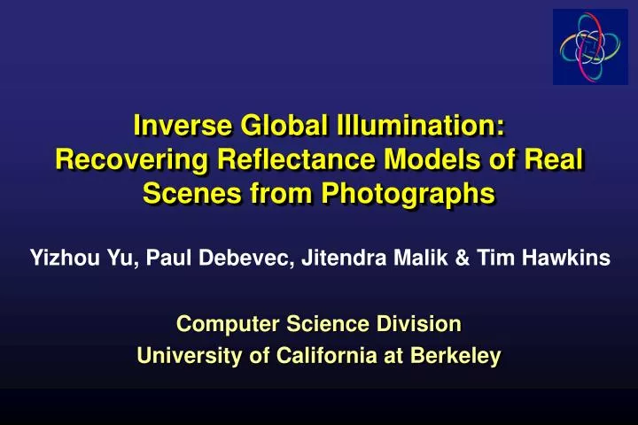 inverse global illumination recovering reflectance models of real scenes from photographs