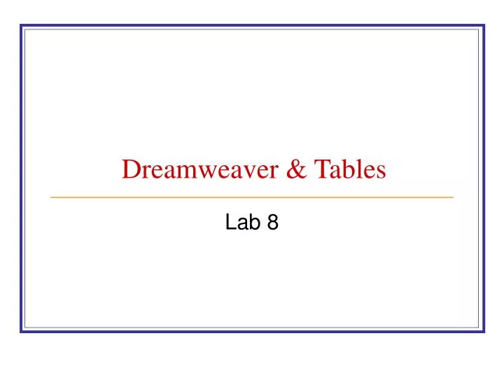 dreamweaver tables