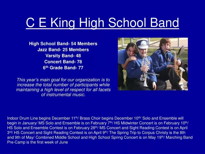 c e king high school band