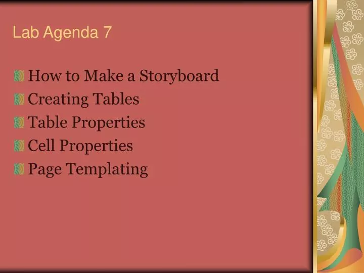 lab agenda 7