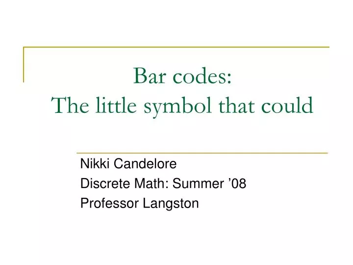 bar codes the little symbol that could