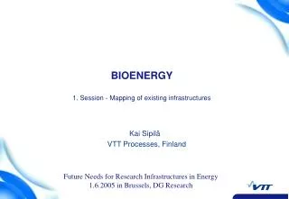 BIOENERGY 1. Session - Mapping of existing infrastructures
