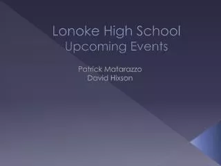 Lonoke High School Upcoming Events